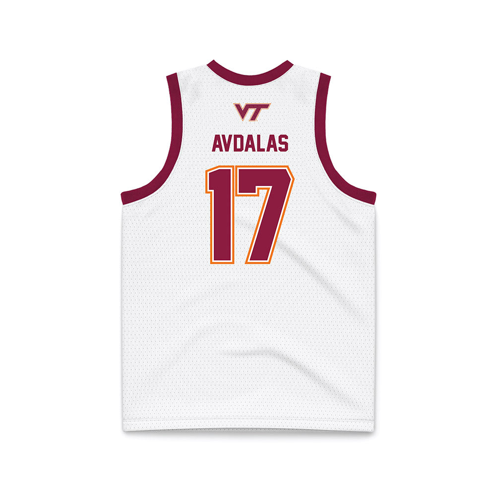 Virginia Tech - NCAA Men's Basketball : Neoklis Avdalas - White Basketball Jersey-1