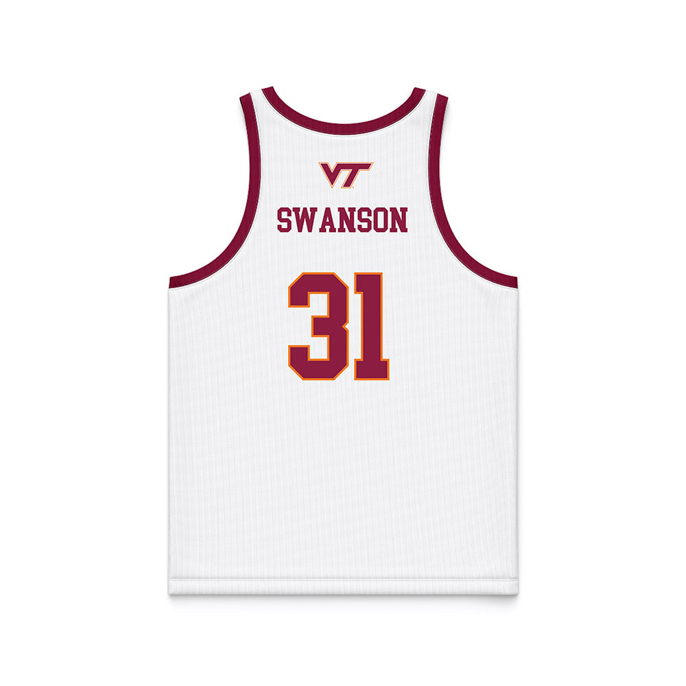 Virginia Tech - NCAA Women's Basketball : Sophie Swanson - White Basketball Jersey-1