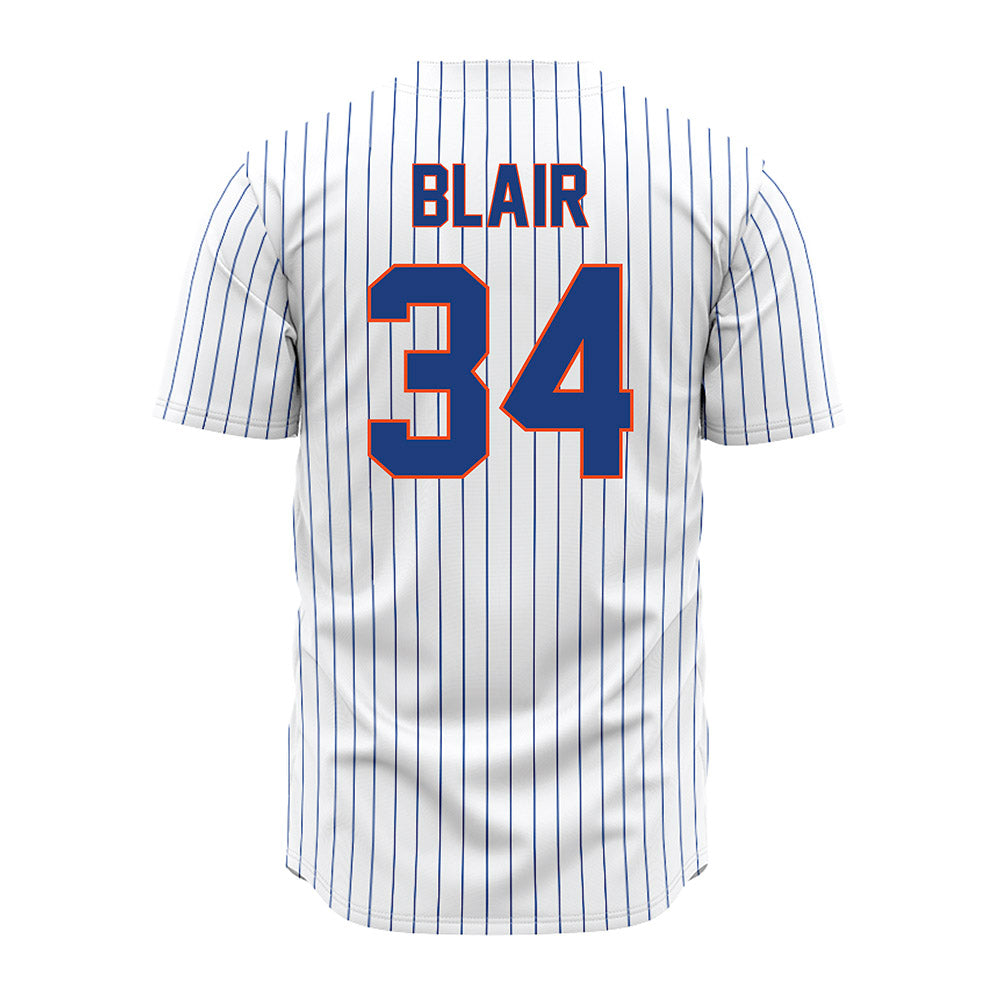 Florida - NCAA Baseball : Eli Blair - White Pinstripe Jersey-1