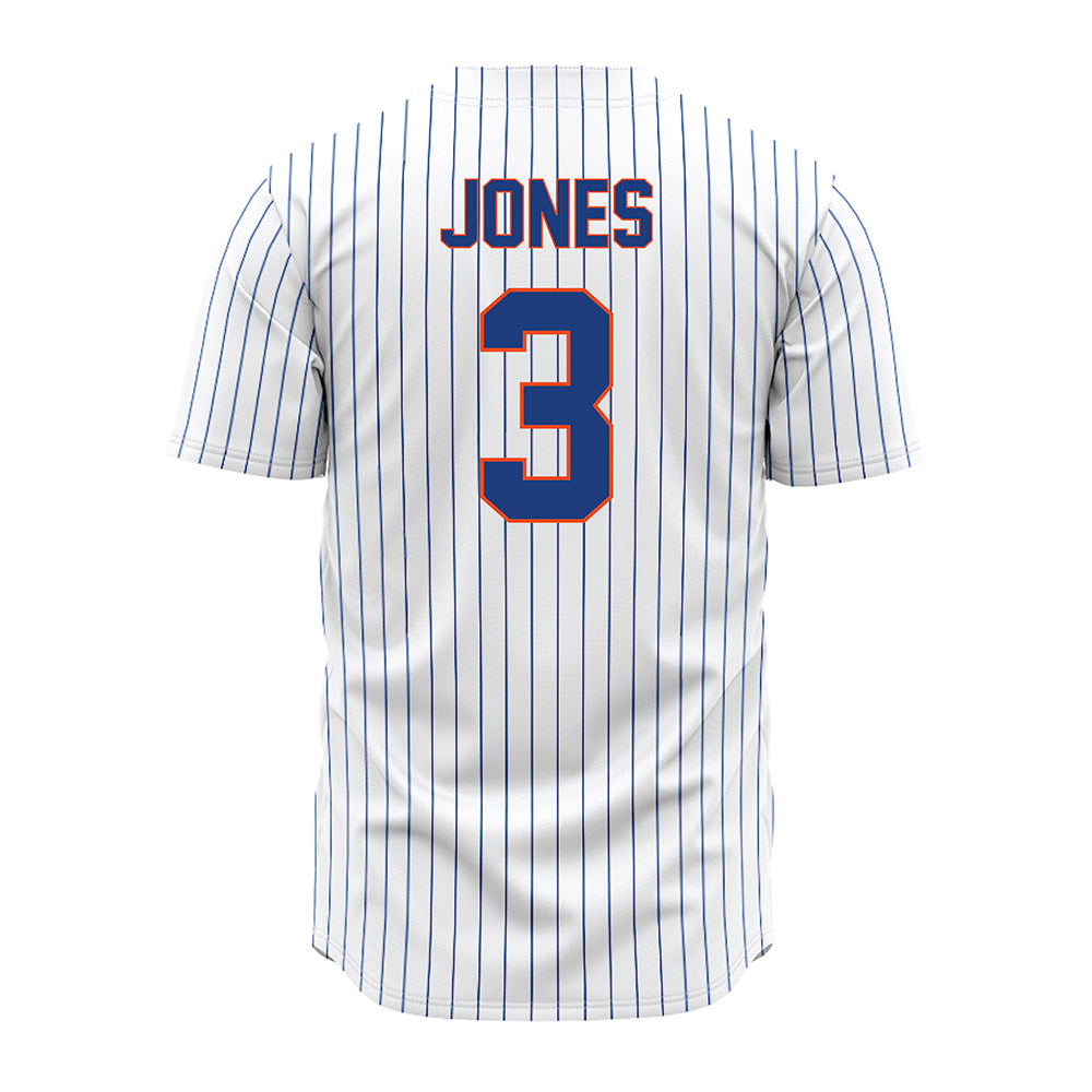 Florida - NCAA Baseball : Kyle Jones - White Pinstripe Jersey