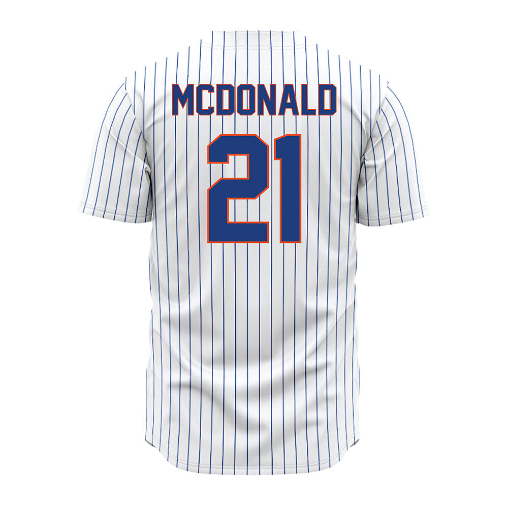 Florida - NCAA Baseball : Caden McDonald - White Pinstripe Jersey