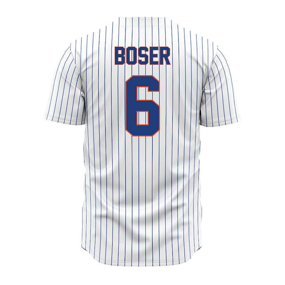 Florida - NCAA Baseball : Bobby Boser - White Pinstripe Jersey-1