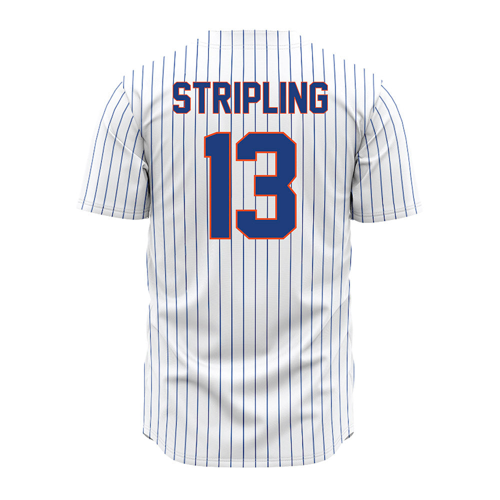 Florida - NCAA Baseball : Landon Stripling - White Pinstripe Jersey-1