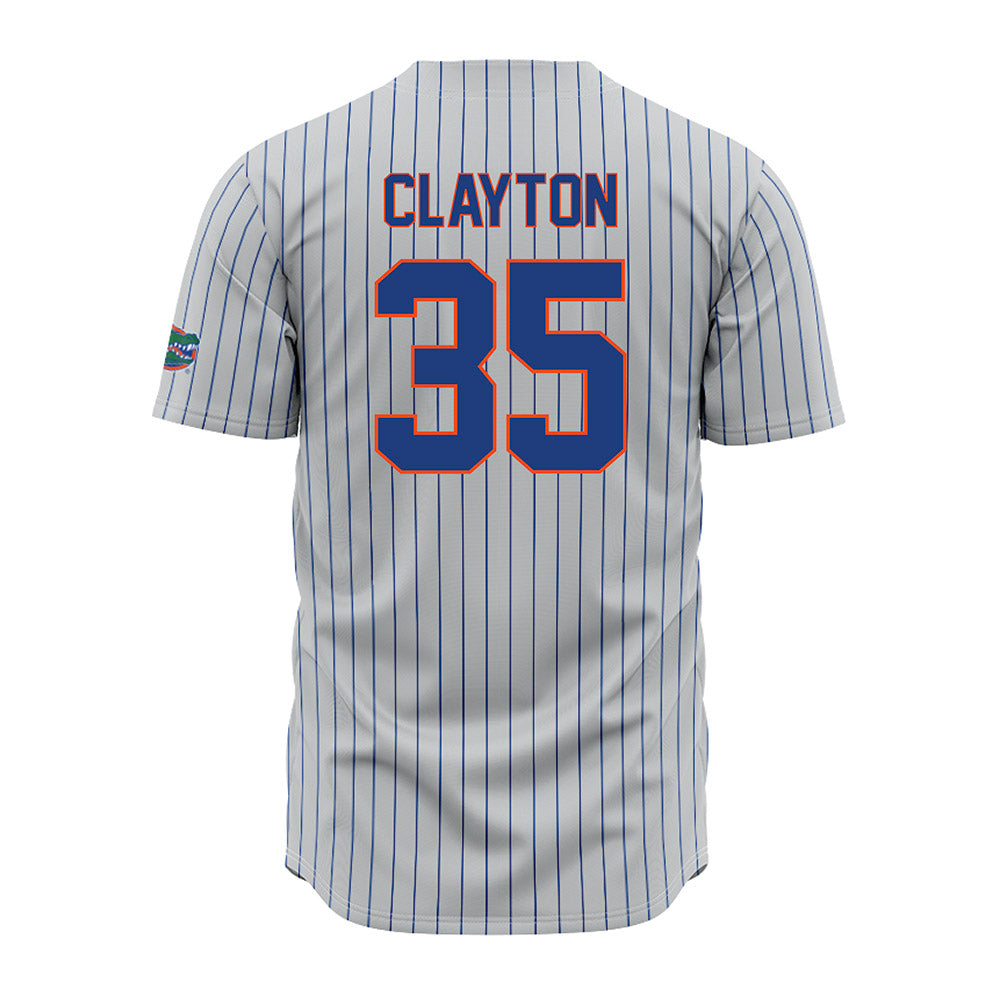 Florida - NCAA Baseball : Brock Clayton - Grey Pinstripe Jersey-1