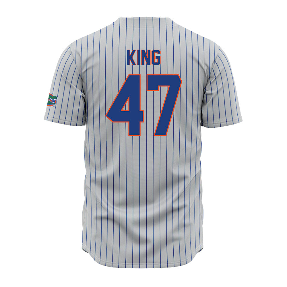 Florida - NCAA Baseball : Aidan King - Grey Pinstripe Jersey