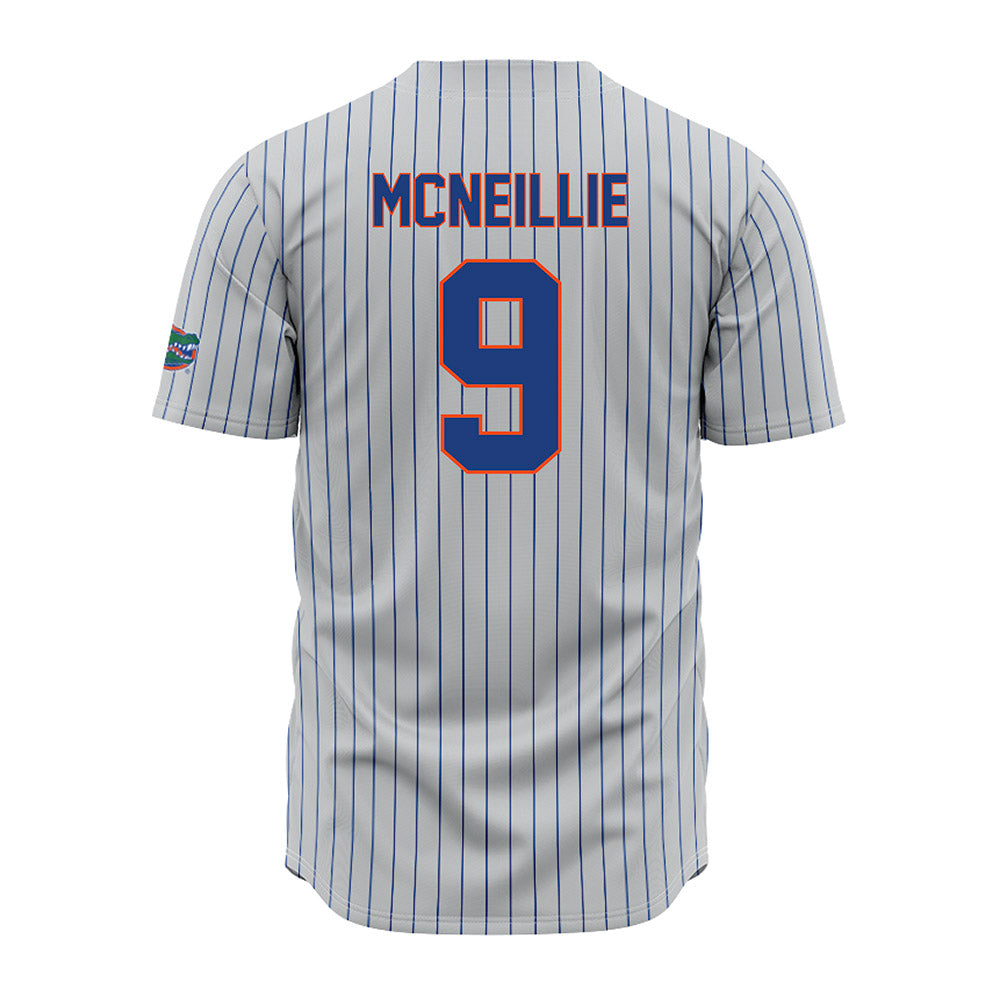 Florida - NCAA Baseball : Luke McNeillie - Grey Pinstripe Jersey