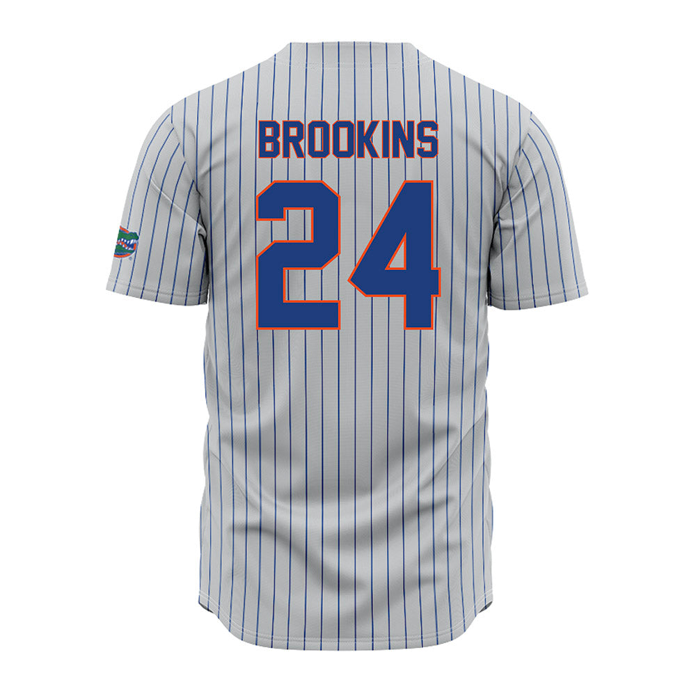 Florida - NCAA Baseball : Blake Brookins - Grey Pinstripe Jersey