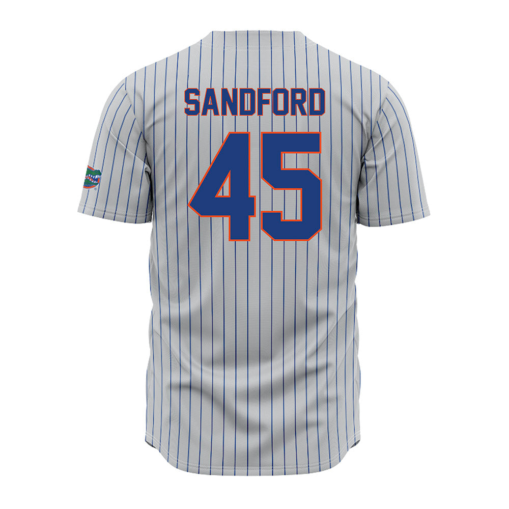 Florida - NCAA Baseball : Schuyler Sandford - Grey Pinstripe Jersey