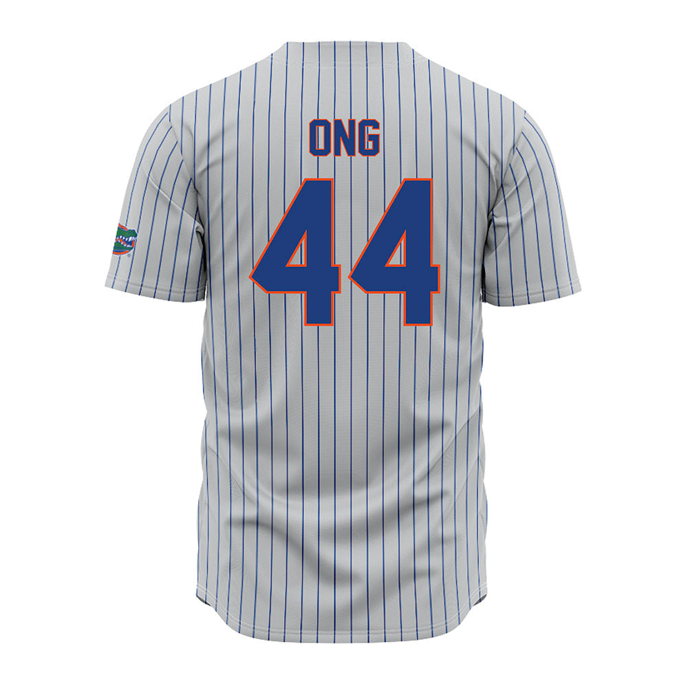 Florida - NCAA Baseball : Felix Ong - Grey Pinstripe Jersey