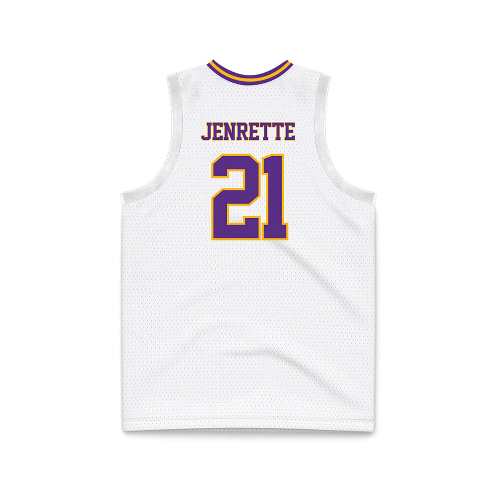 North Alabama - NCAA Men's Basketball : Israel Jenrette - White Basketball Jersey-1