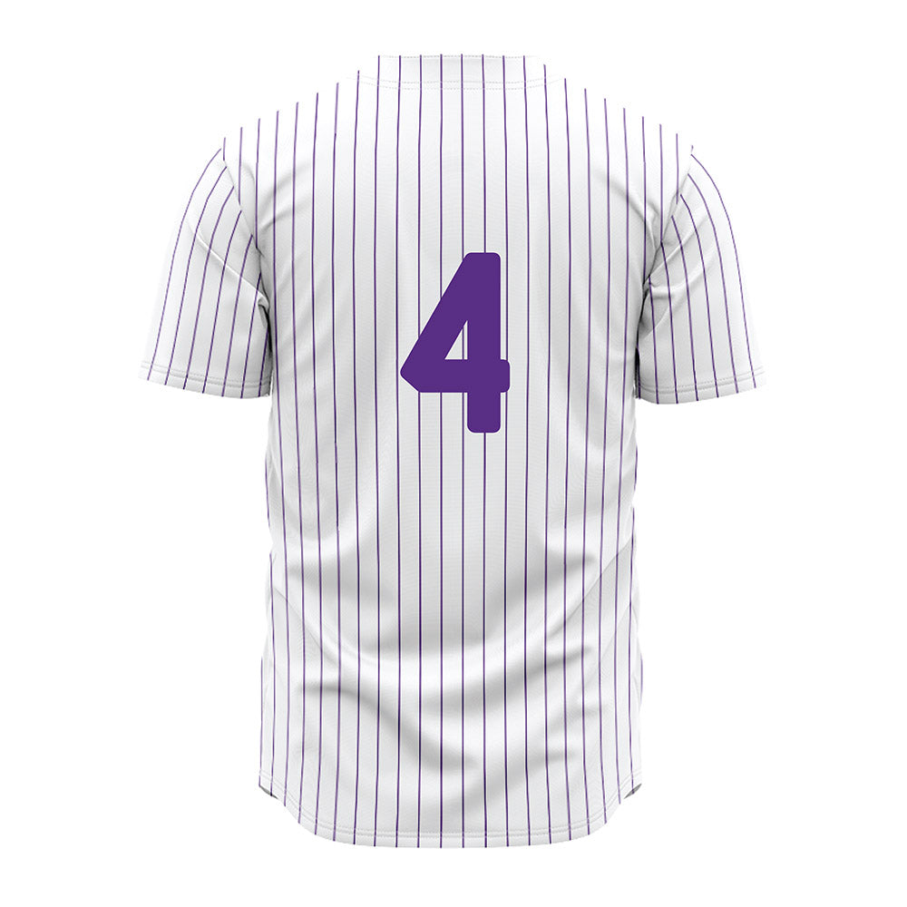 North Alabama - NCAA Baseball : Bryant Loving - White Pin Stripe Jersey-1