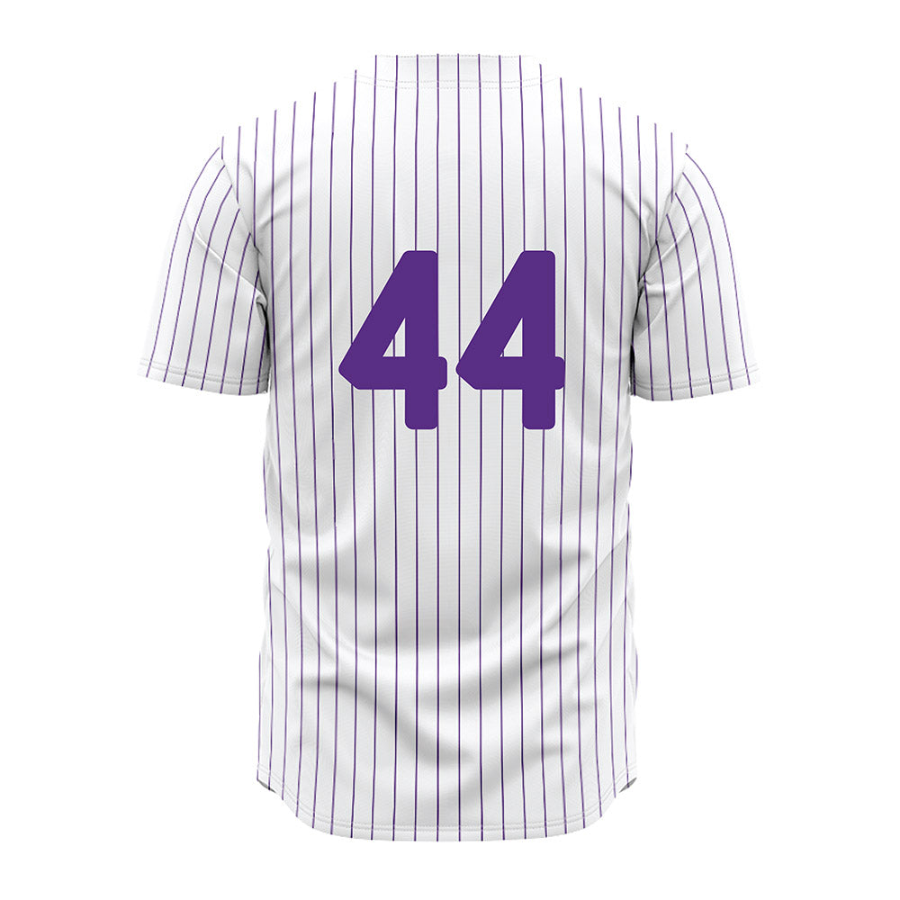 North Alabama - NCAA Baseball : Wes Walker - White Pin Stripe Jersey-1