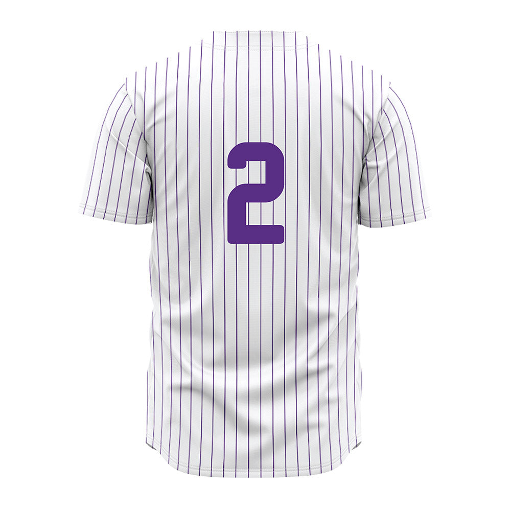 North Alabama - NCAA Baseball : Jayden Sloan - White Pin Stripe Jersey-1