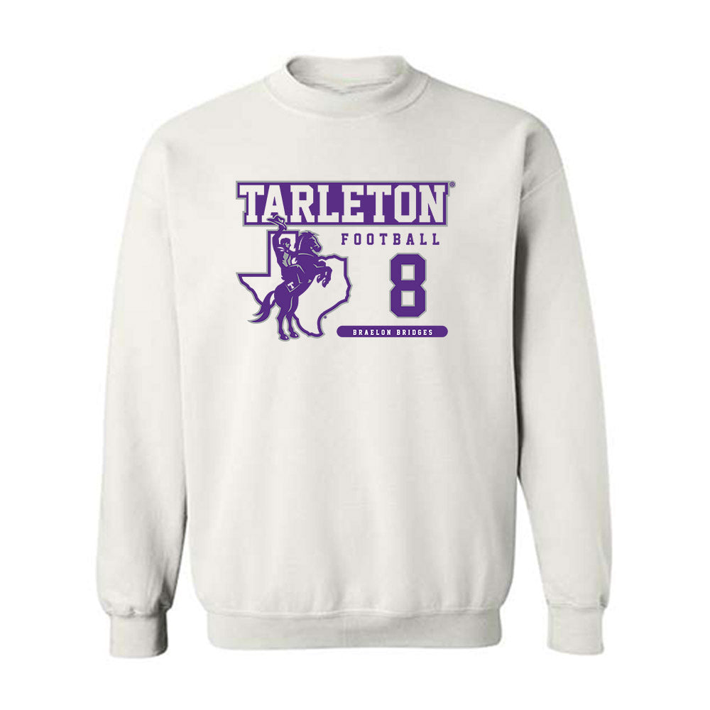 Tarleton State - NCAA Football : Braelon Bridges - Classic Fashion Shersey Crewneck Sweatshirt-0