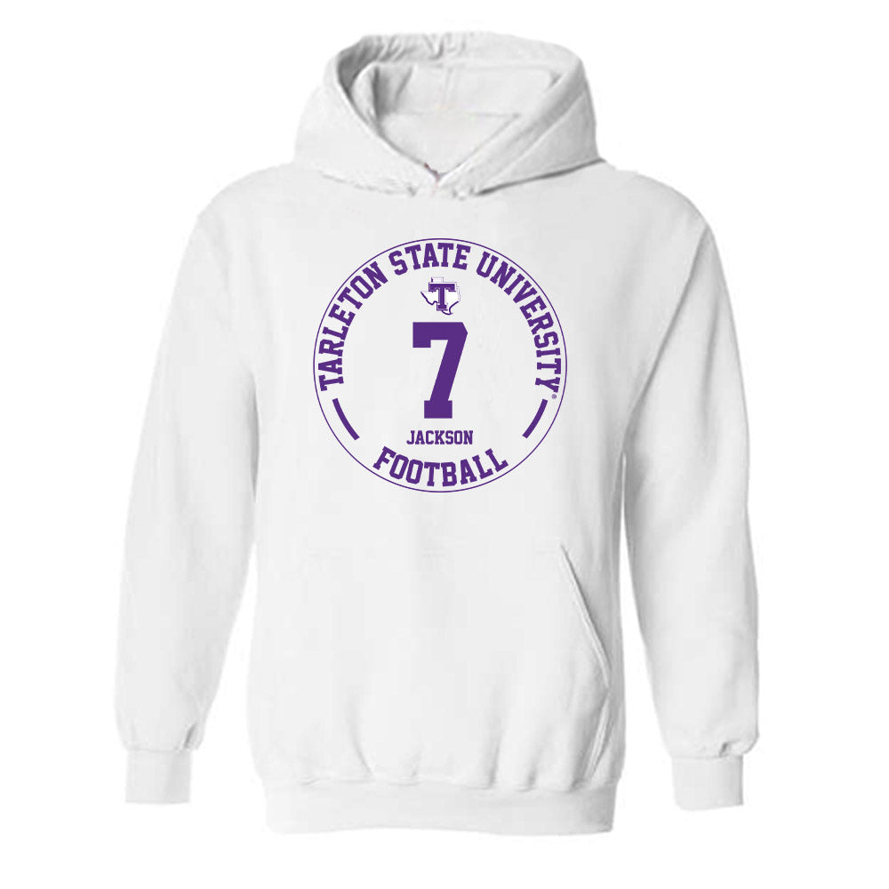 Tarleton State - NCAA Football : Jaylen Jackson - Classic Fashion Shersey Hooded Sweatshirt-0