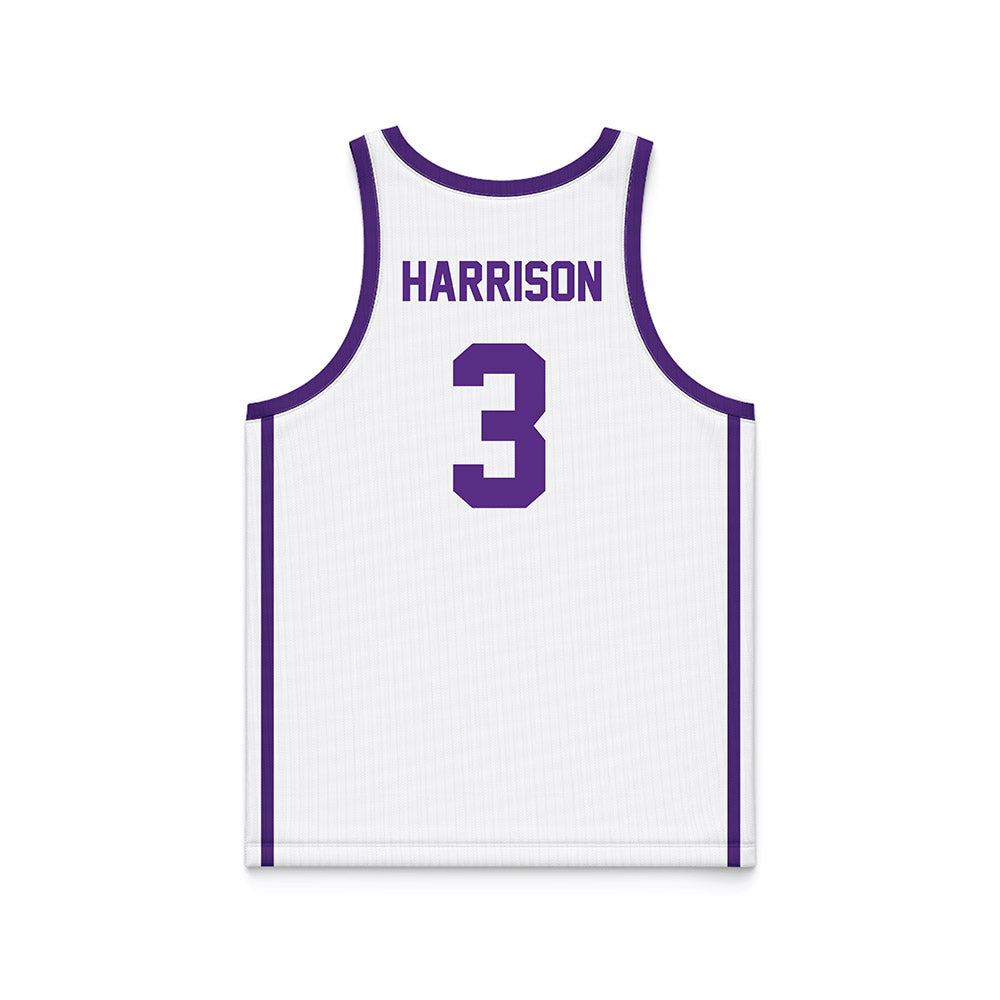 Tarleton State - NCAA Men's Basketball : Ronnie Harrison - White Basketball Jersey-1