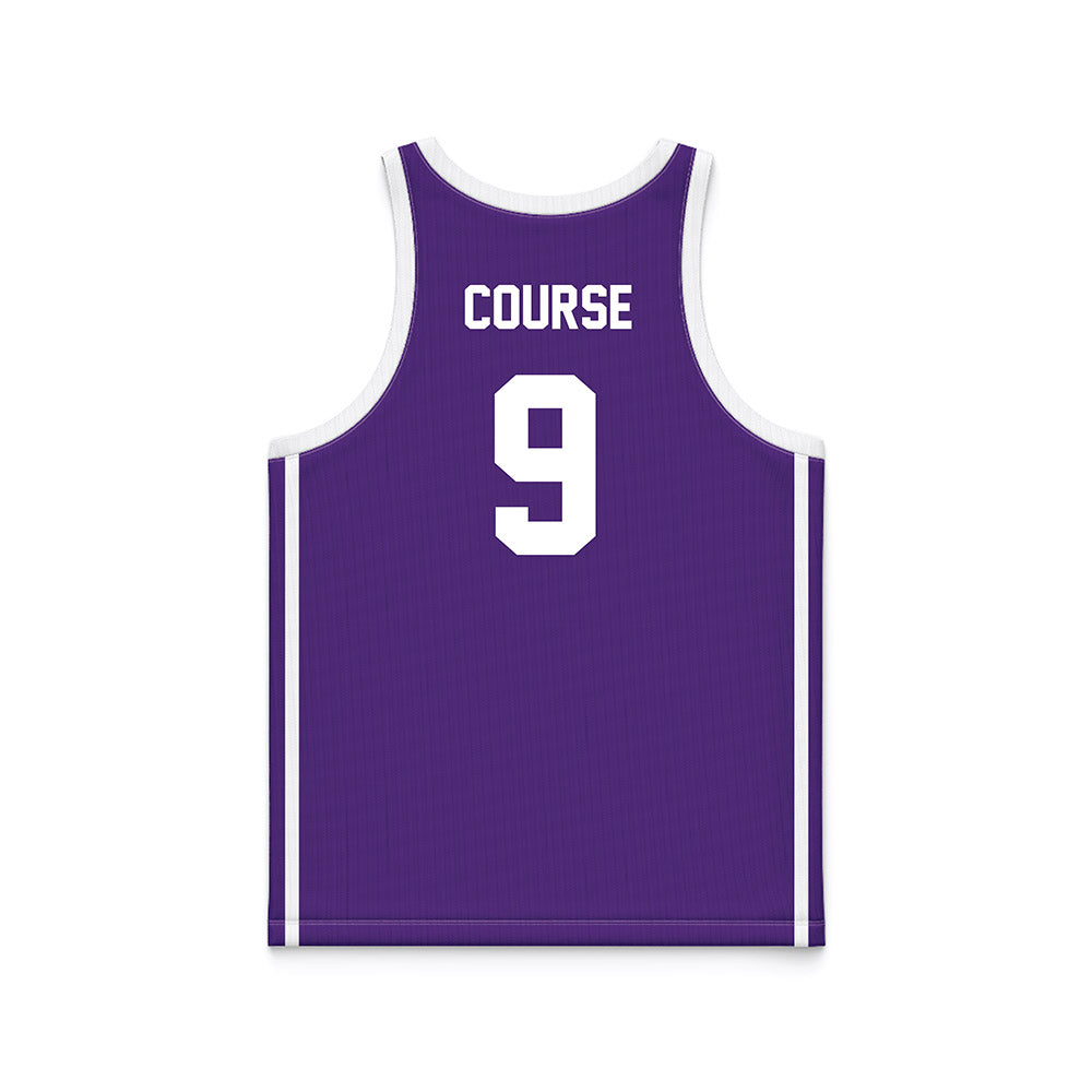 Tarleton State - NCAA Men's Basketball : Collin Course - Purple Basketball Jersey-1