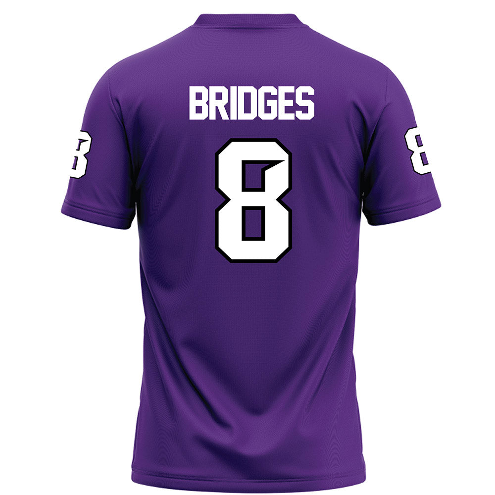 Tarleton State - NCAA Football : Braelon Bridges - Purple Football Jersey-1
