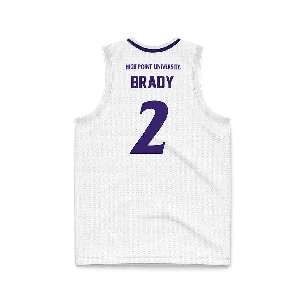 High Point - NCAA Men's Basketball : Vincent Brady - White Basketball Jersey-1