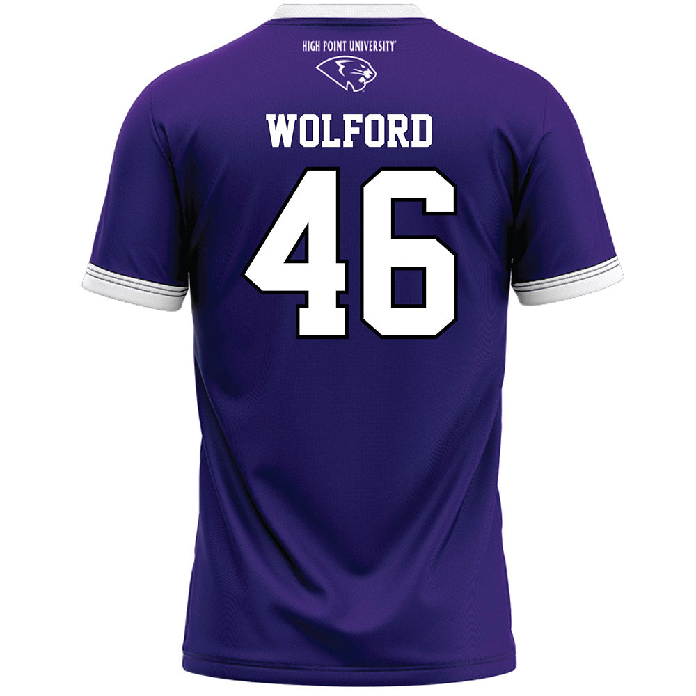 High Point - NCAA Men's Lacrosse : Mason Wolford - Purple Lacrosse Jersey -1