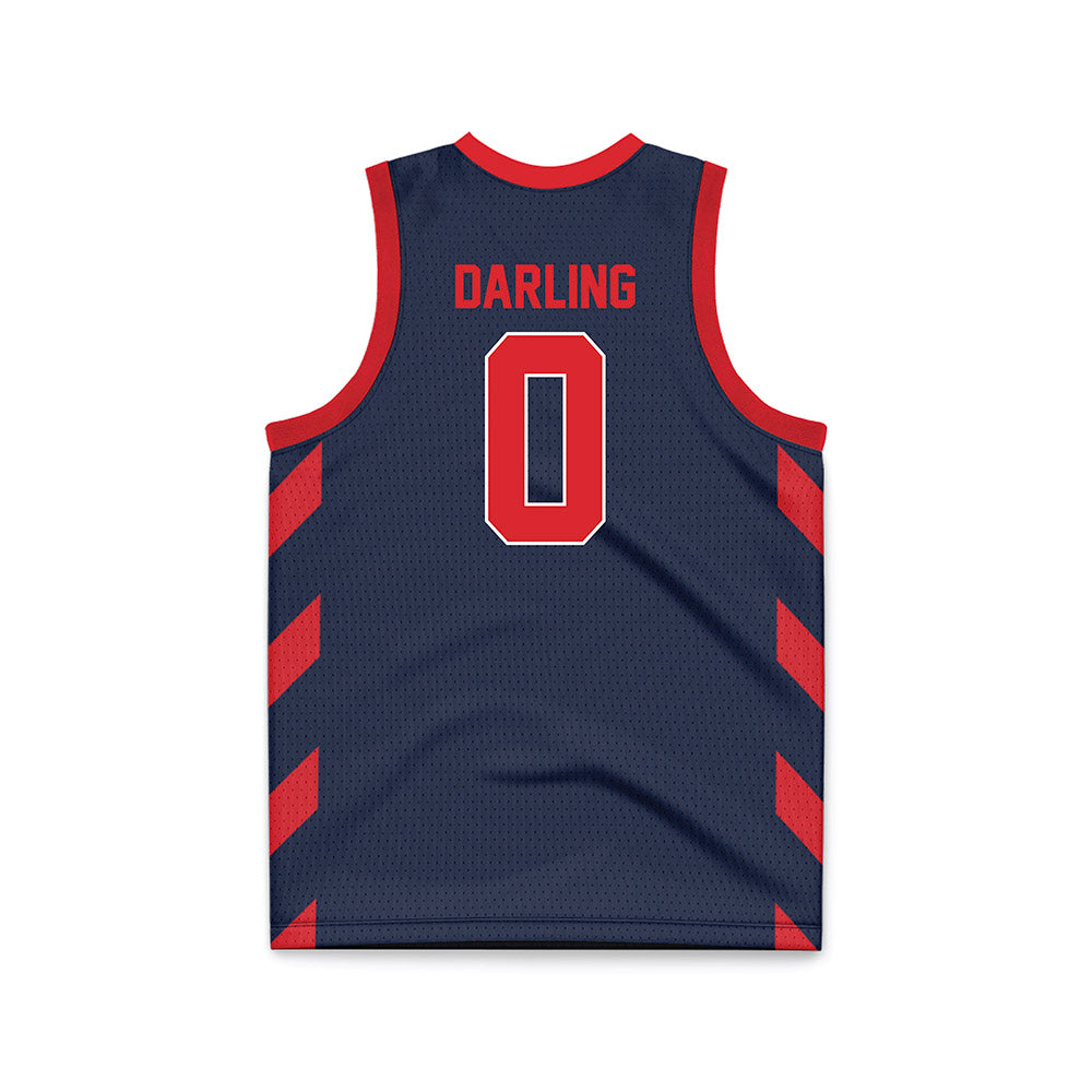 St. Johns - NCAA Men's Basketball : Dylan Darling - Navy Basketball Jersey-1