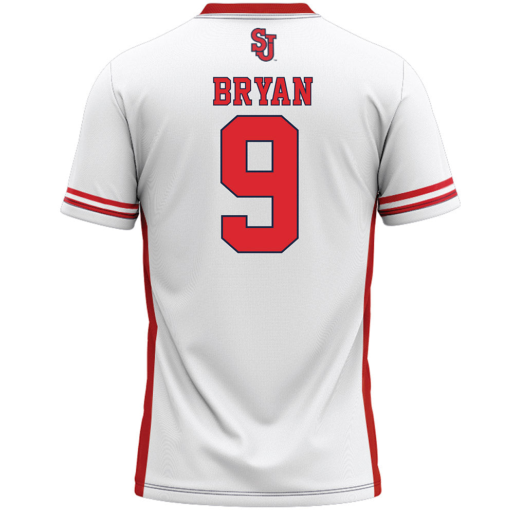 St. Johns - NCAA Men's Lacrosse : Wade Bryan - White Lacrosse Jersey -1