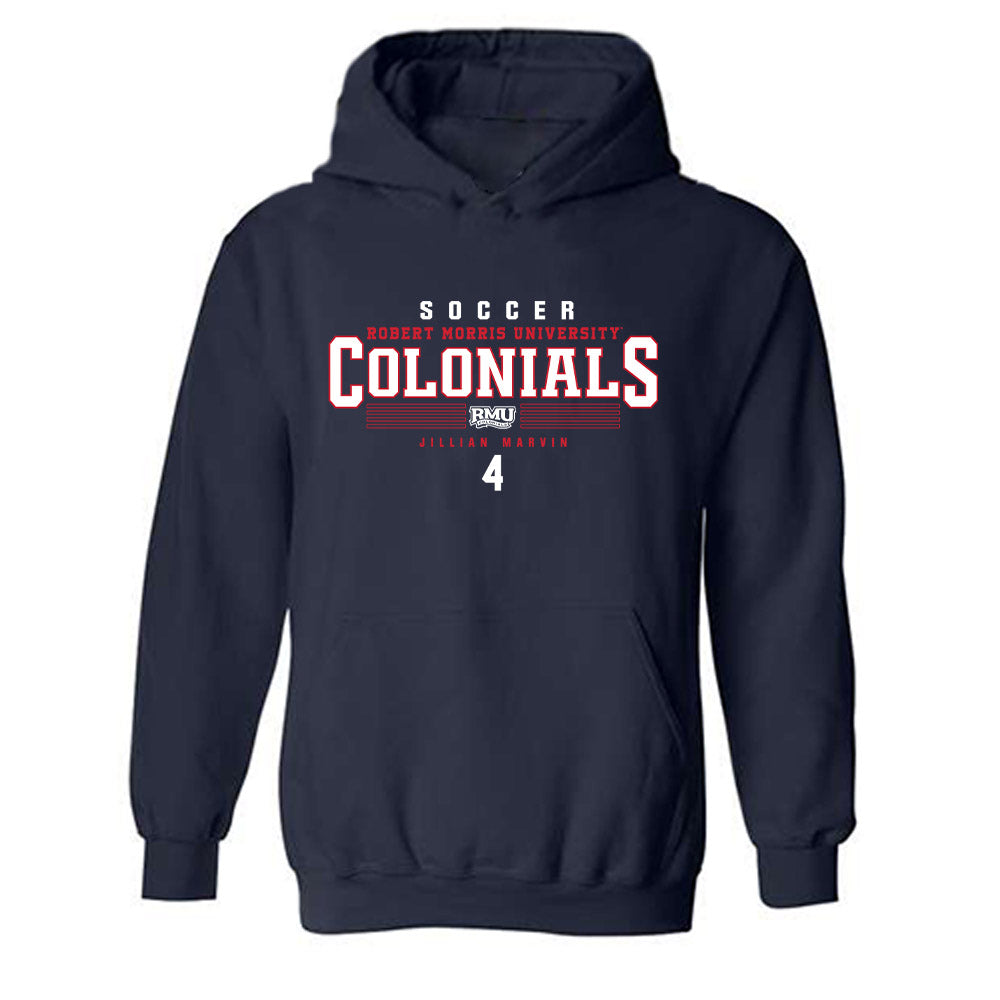 Robert Morris - NCAA Women's Soccer : Jillian Marvin - Classic Fashion Shersey Hooded Sweatshirt-0