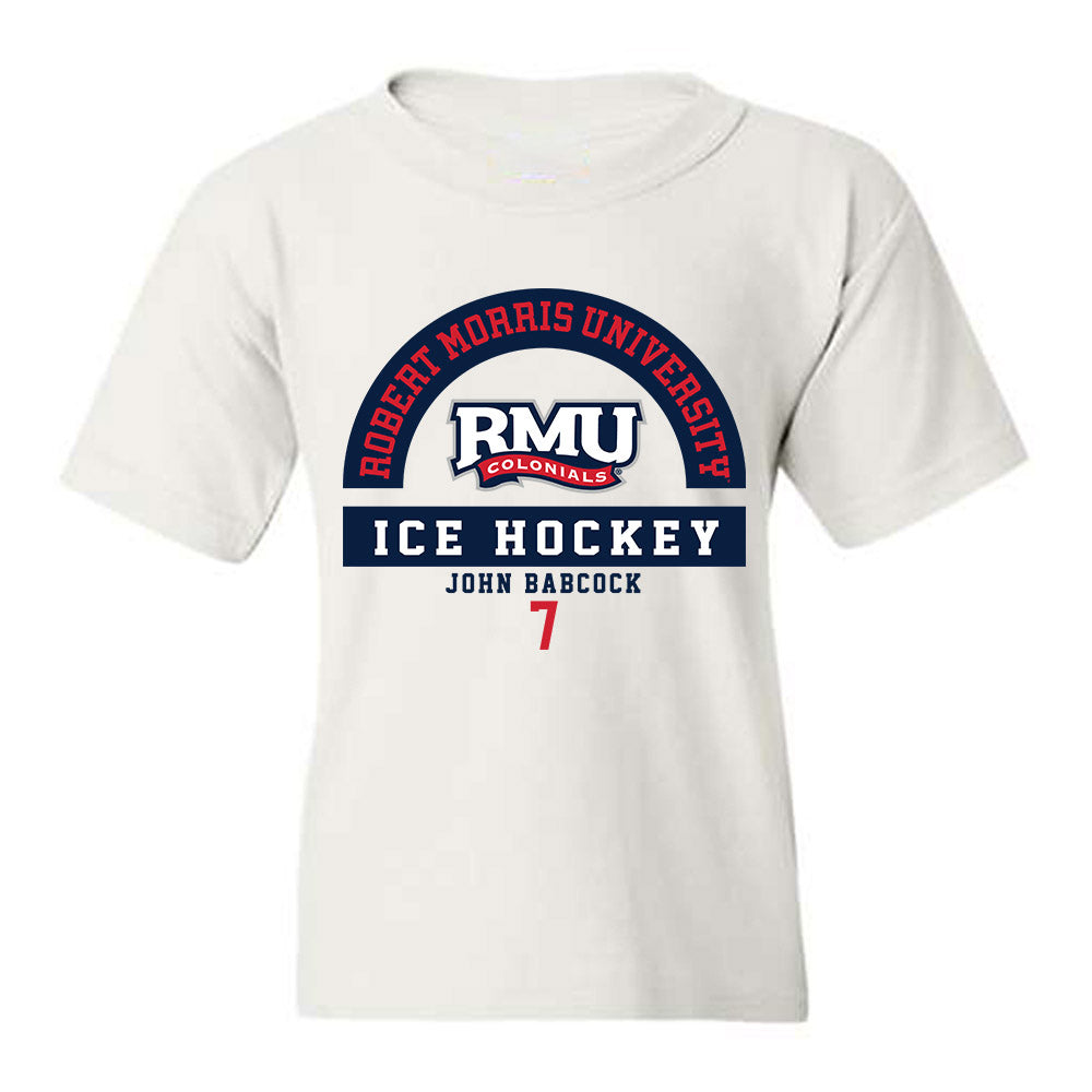 Robert Morris - NCAA Men's Ice Hockey : John Babcock - Classic Fashion Shersey Youth T-Shirt-0