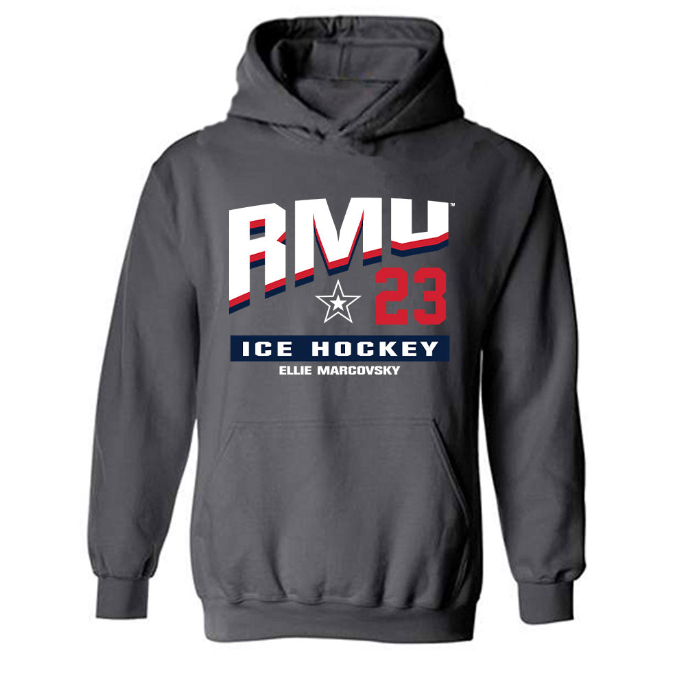Robert Morris - NCAA Women's Ice Hockey : Ellie Marcovsky - Classic Fashion Shersey Hooded Sweatshirt-0