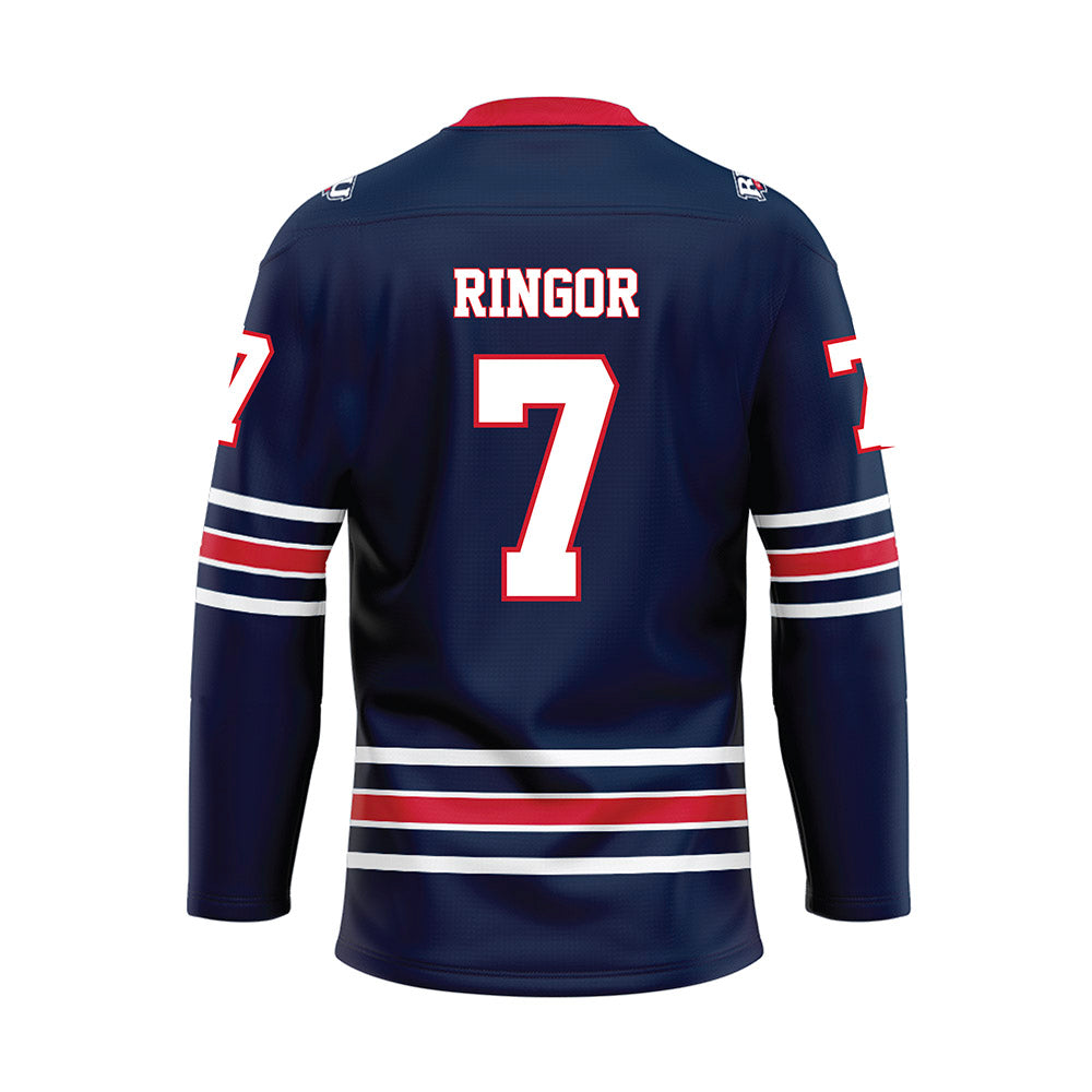 Robert Morris - NCAA Women's Ice Hockey : Rowyn Ringor - Navy Hockey Jersey-1