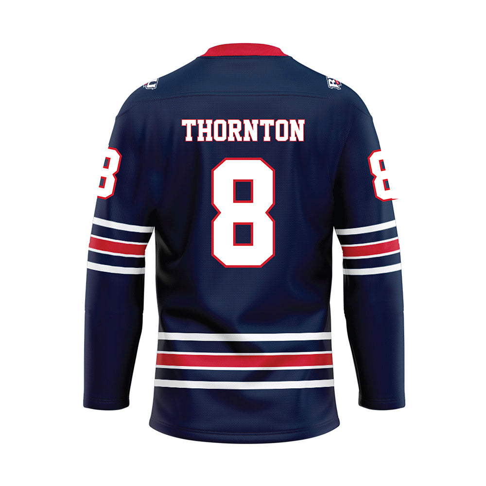 Robert Morris - NCAA Women's Ice Hockey : Hannah Thornton - Navy Hockey Jersey-1