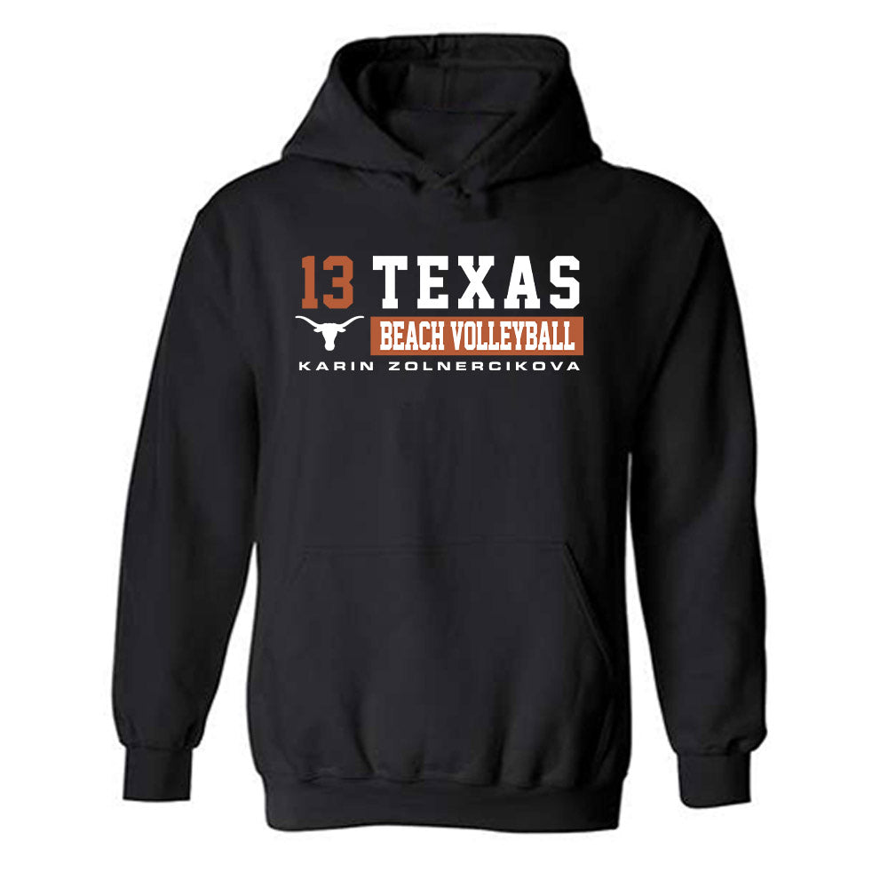 Texas - NCAA Beach Volleyball : Karin Zolnercikova - Classic Fashion Shersey Hooded Sweatshirt-0