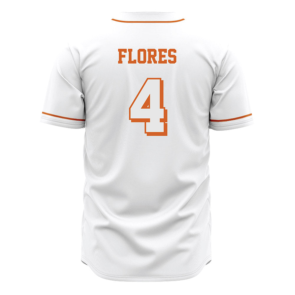 Texas - NCAA Baseball : Jason Flores - White Jersey-1