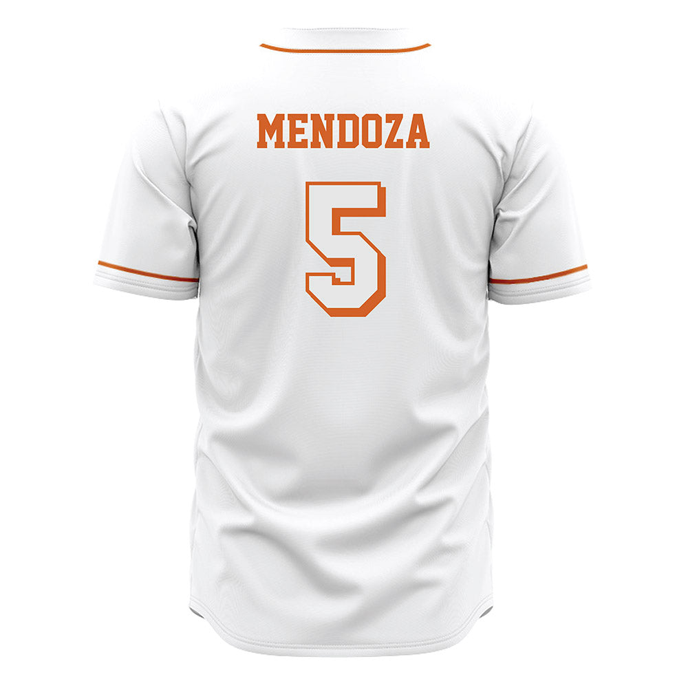 Texas - NCAA Baseball : Ethan Mendoza - White Jersey-1
