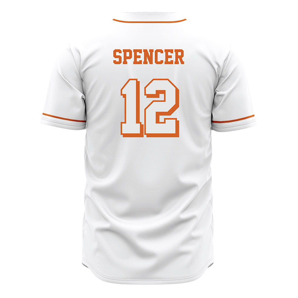 Texas - NCAA Baseball : Jared Spencer - White Jersey-1