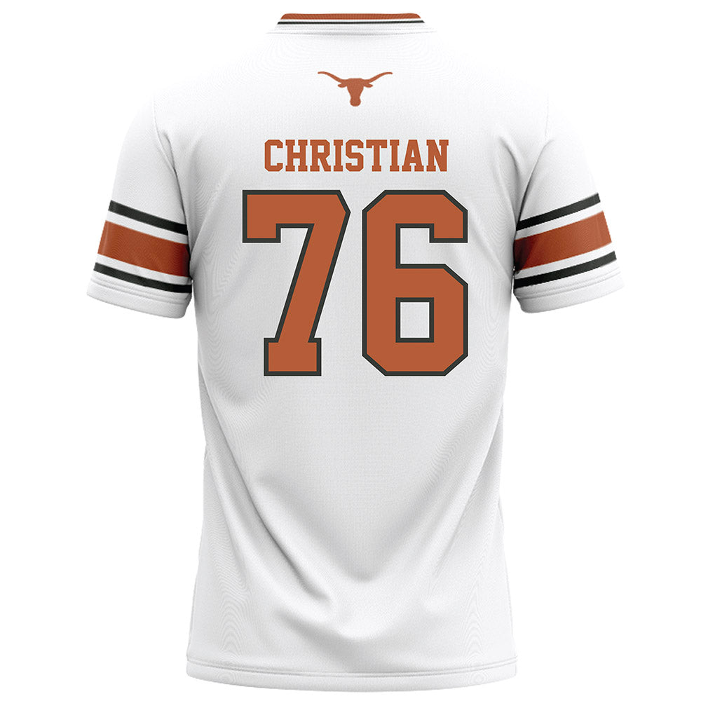 Texas - NCAA Football : Jackson Christian - White Football Jersey-1