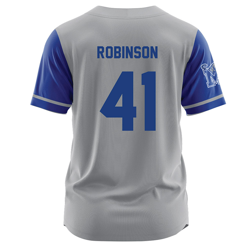 Memphis - NCAA Baseball : Caden Robinson - Grey Jersey-1