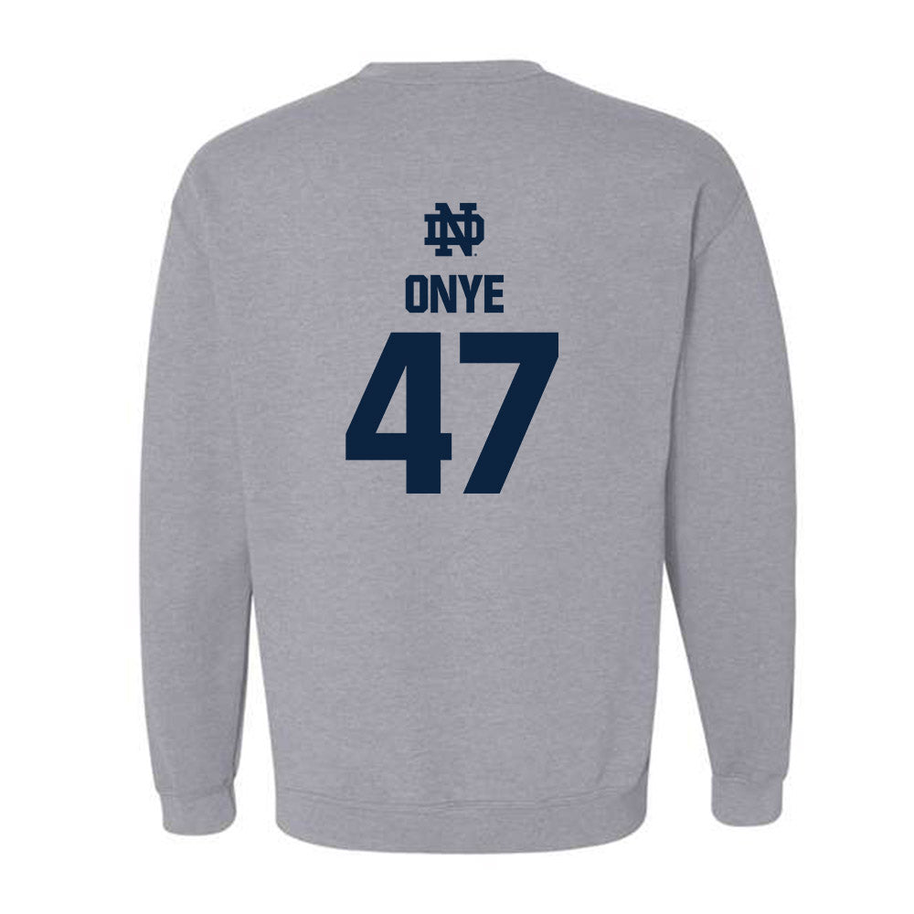Notre Dame - NCAA Football : Jason Onye - Classic Fashion Shersey Crewneck Sweatshirt-1