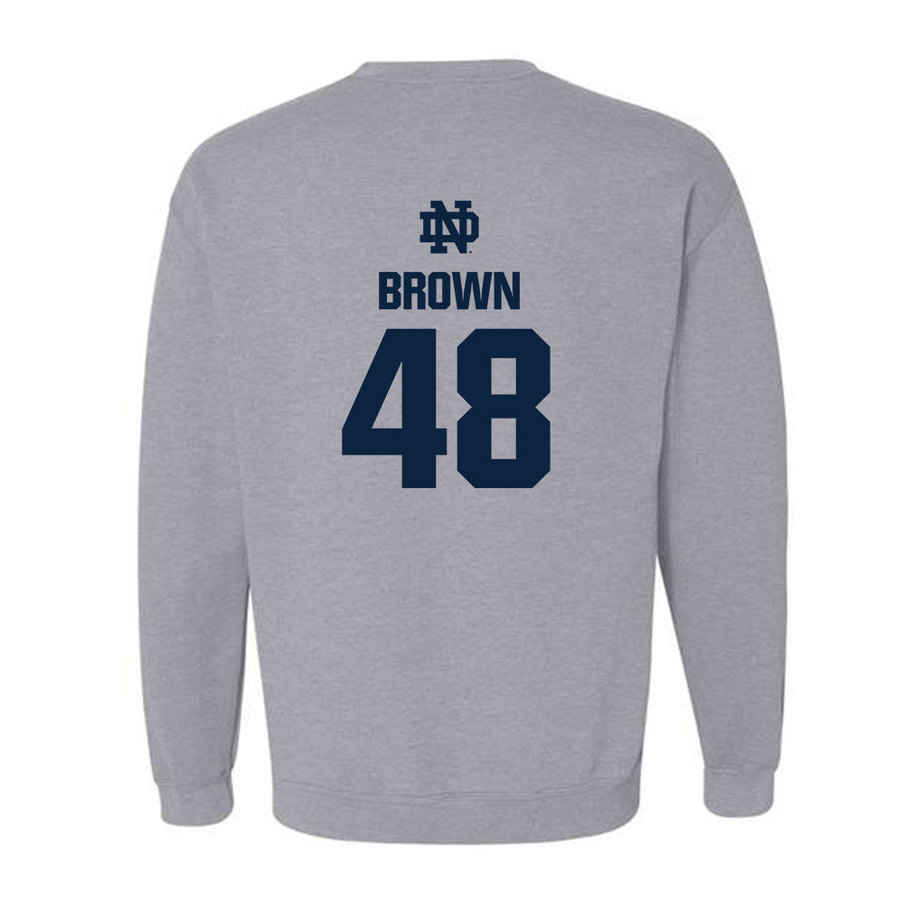 Notre Dame - NCAA Football : Mickey Brown - Classic Fashion Shersey Crewneck Sweatshirt