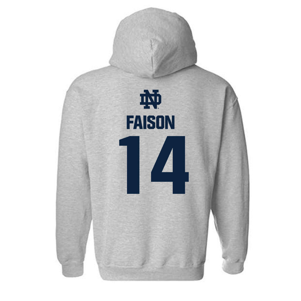 Notre Dame - NCAA Men's Lacrosse : Jordan Faison - Classic Fashion Shersey Hooded Sweatshirt-1