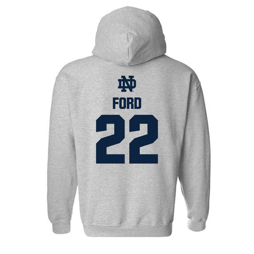 Notre Dame - NCAA Football : Devyn Ford - Classic Fashion Shersey Hooded Sweatshirt-1