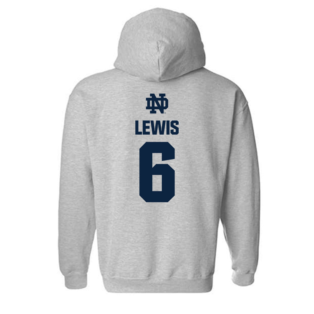 Notre Dame - NCAA Men's Soccer : Wyatt Lewis - Classic Fashion Shersey Hooded Sweatshirt-1