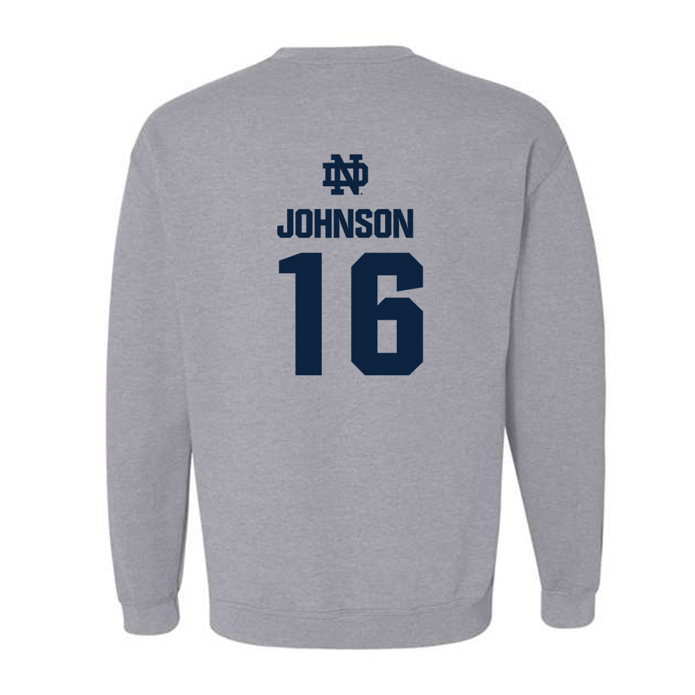 Notre Dame - NCAA Football : Tae Johnson - Classic Fashion Shersey Crewneck Sweatshirt-1