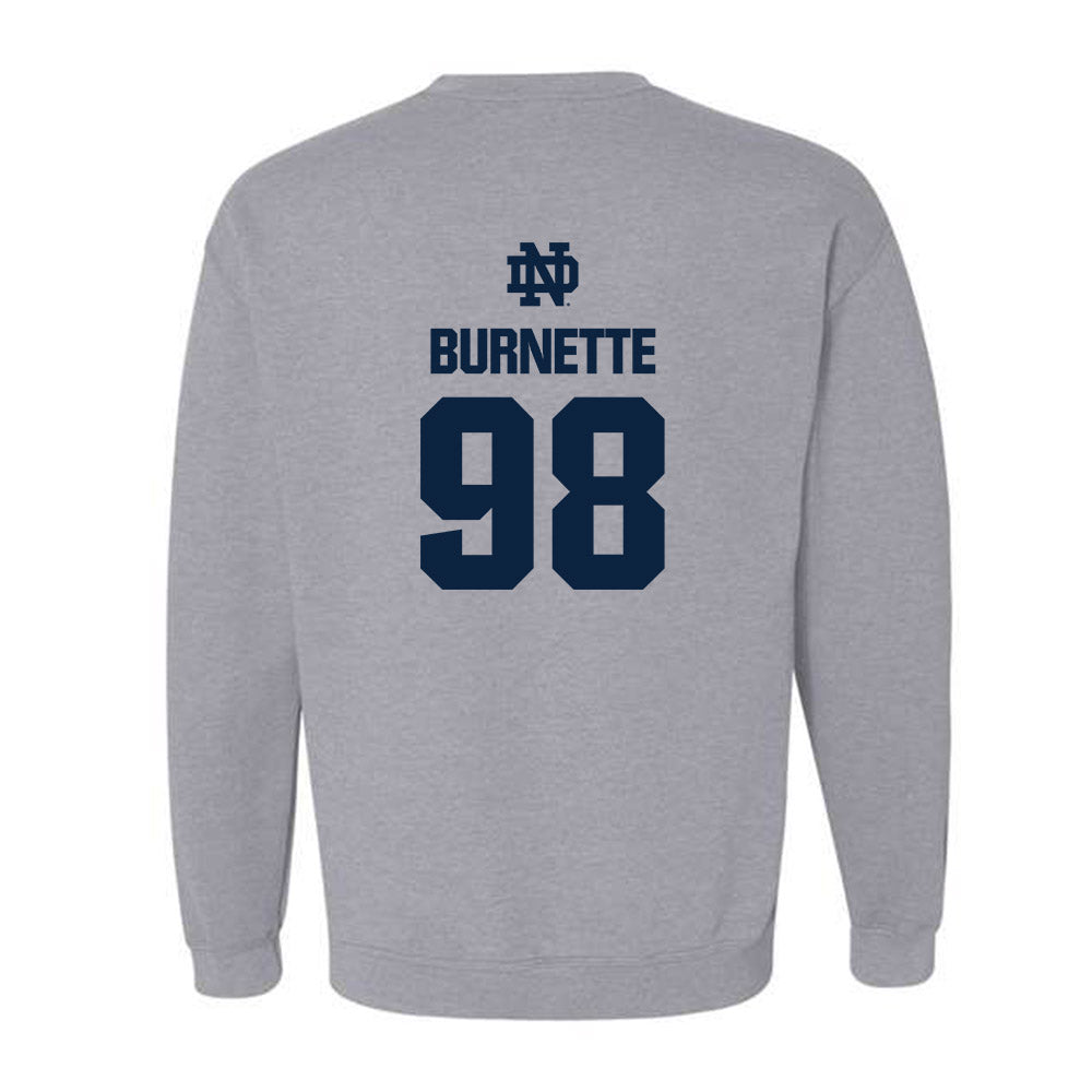Notre Dame - NCAA Football : Noah Burnette - Classic Fashion Shersey Crewneck Sweatshirt-1