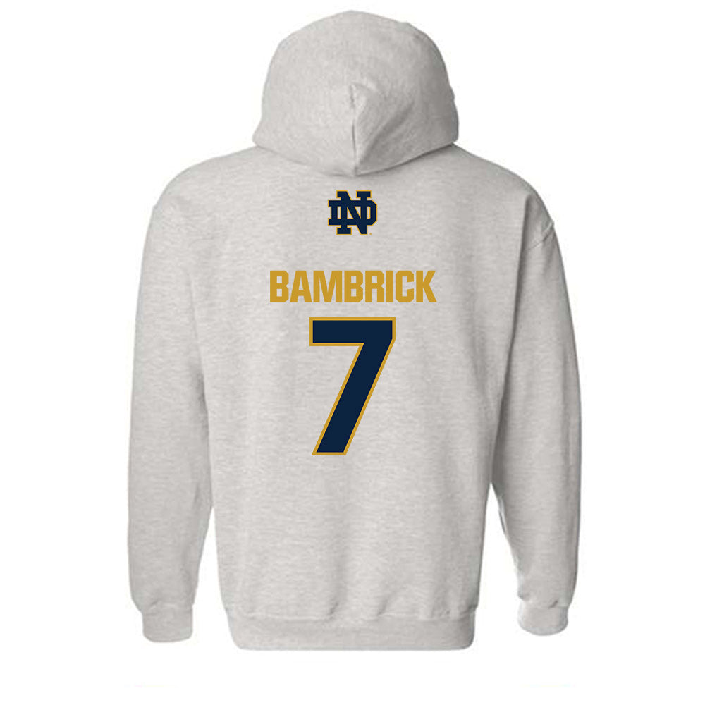 Notre Dame - NCAA Men's Lacrosse : Joey Bambrick - Classic Fashion Shersey Hooded Sweatshirt-1