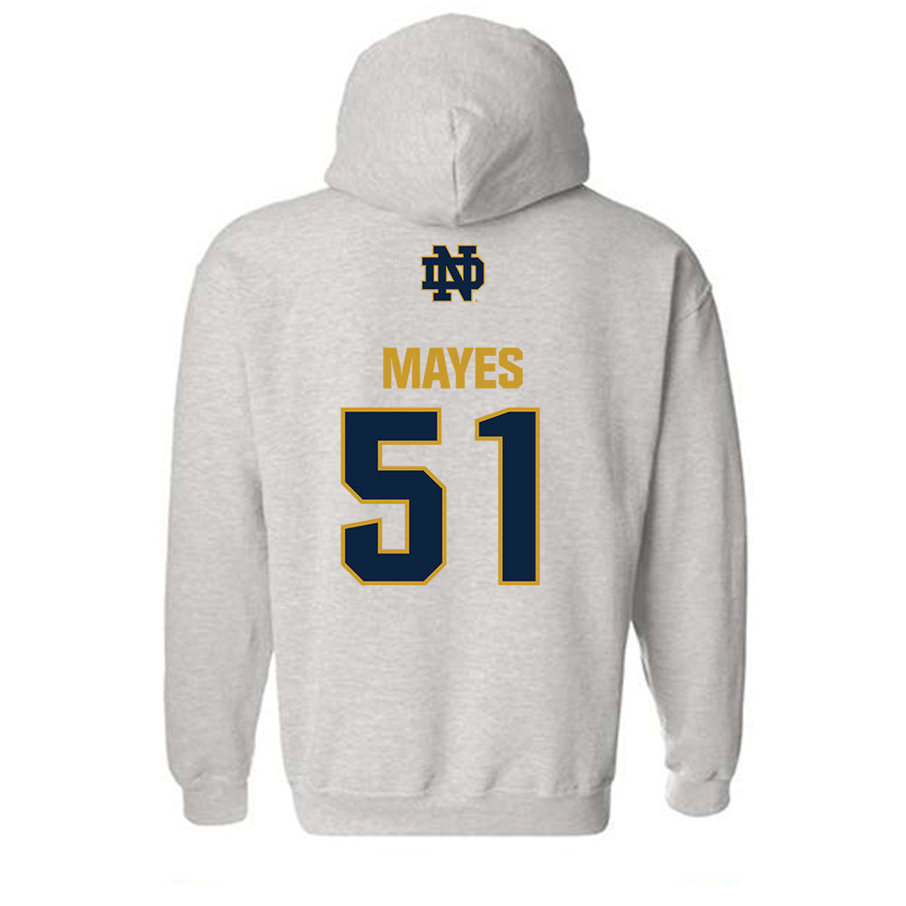 Notre Dame - NCAA Baseball : Justin Mayes - Classic Fashion Shersey Hooded Sweatshirt-1