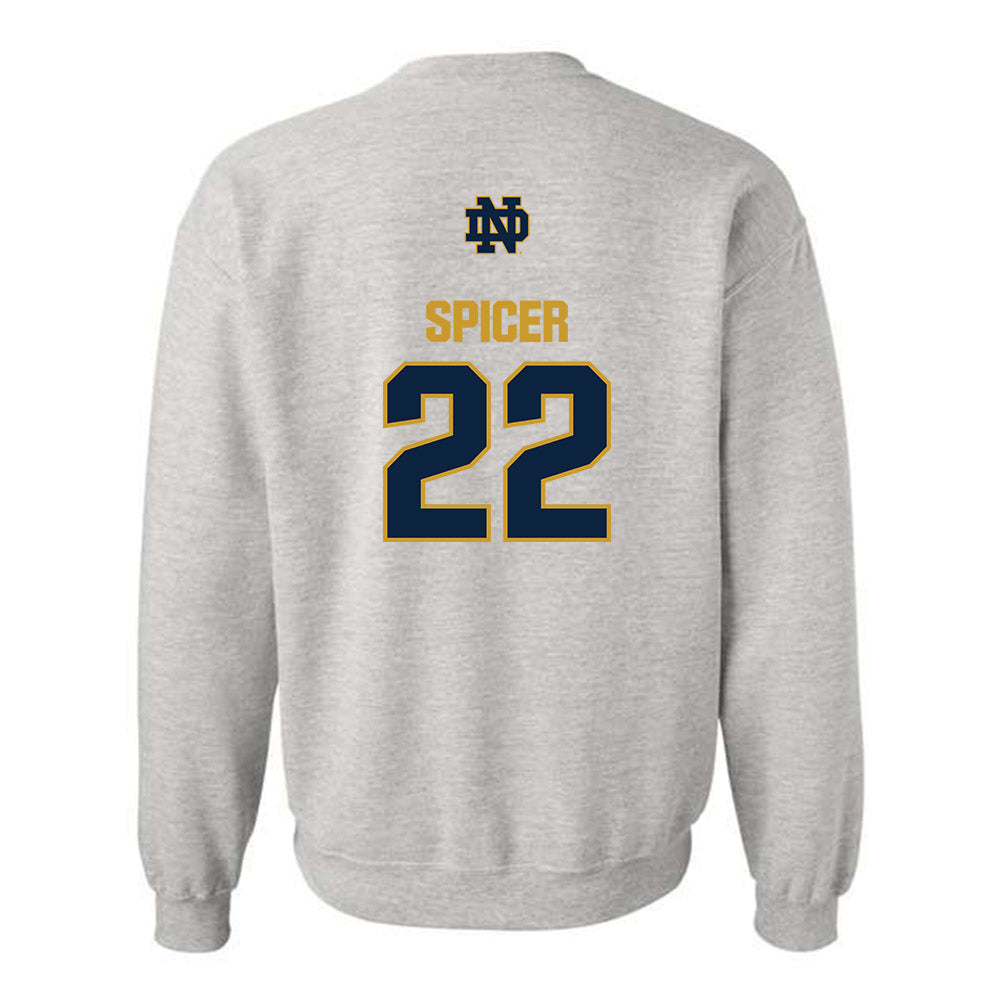 Notre Dame - NCAA Men's Soccer : Nolan Spicer - Classic Fashion Shersey Crewneck Sweatshirt-1