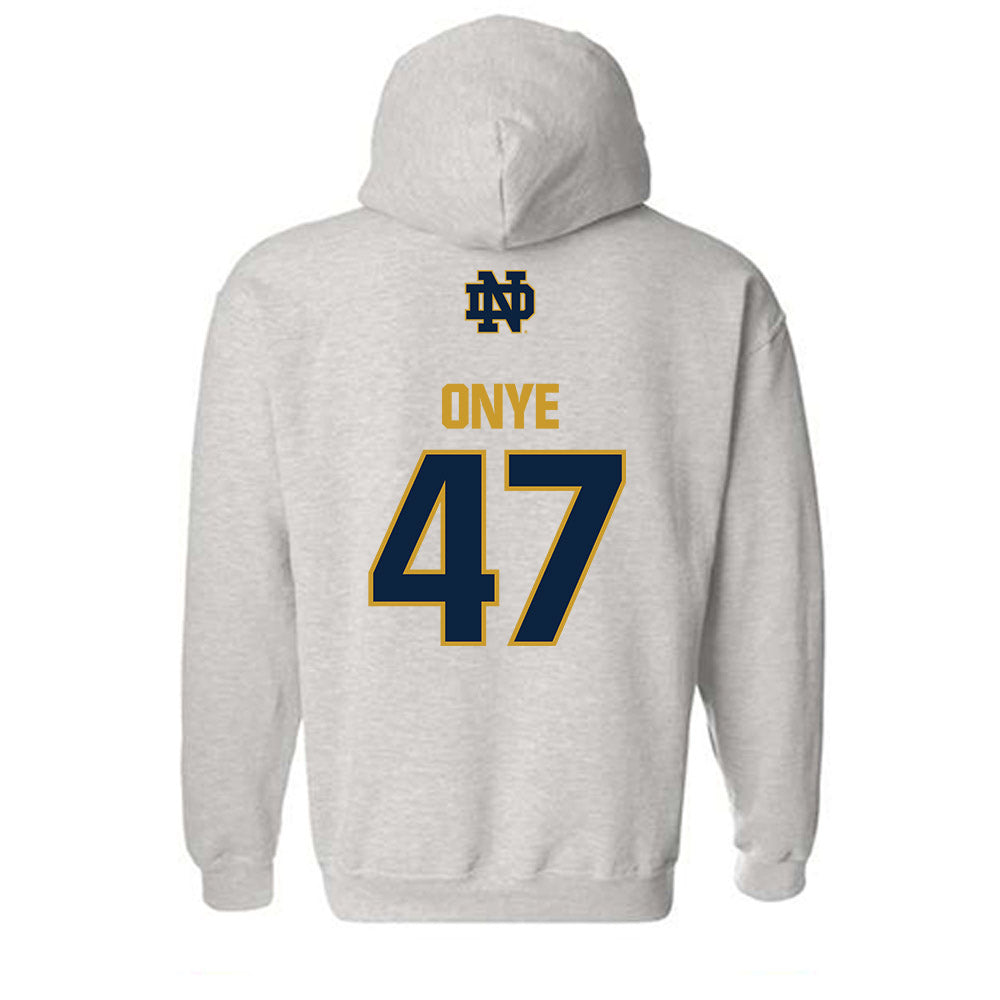 Notre Dame - NCAA Football : Jason Onye - Classic Fashion Shersey Hooded Sweatshirt-1