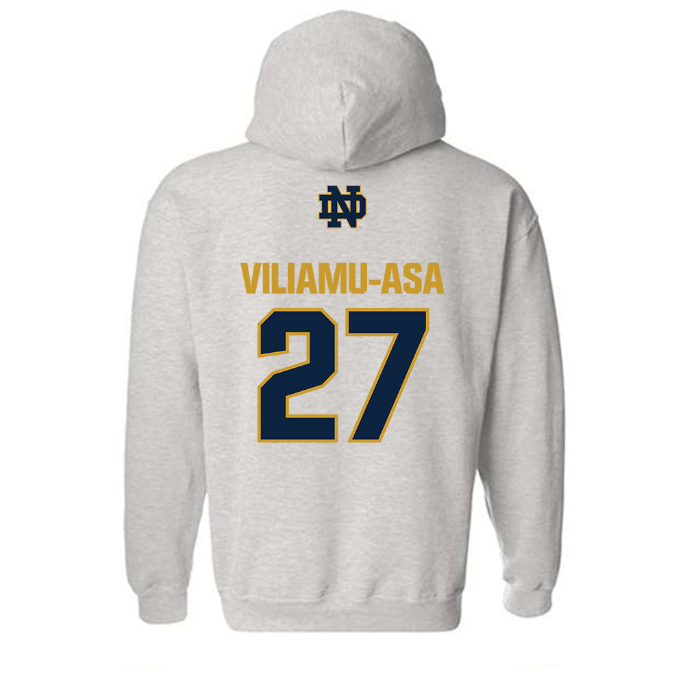 Notre Dame - NCAA Football : Kyngstonn Viliamu-Asa - Classic Fashion Shersey Hooded Sweatshirt-1