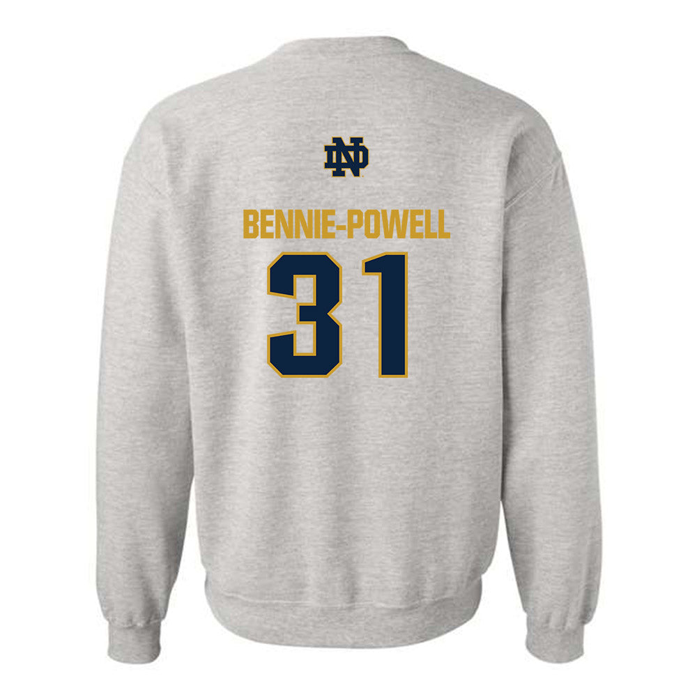 Notre Dame - NCAA Football : Taebron Bennie-Powell - Classic Fashion Shersey Crewneck Sweatshirt-1